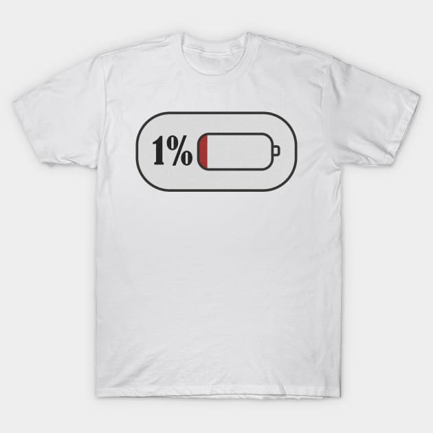 Low Battery T-Shirt by EmeraldWasp